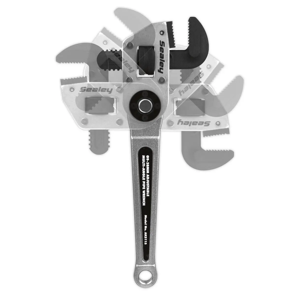 Sealey Premier Adjustable Multi-Angle Pipe Wrench Ø9-38mm - Image 2