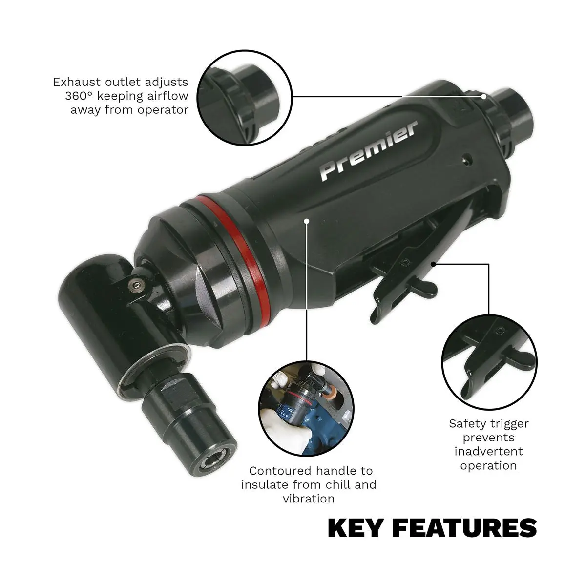 Sealey Premier Air Die Grinder Maxi Size 90° Premier - Image 4