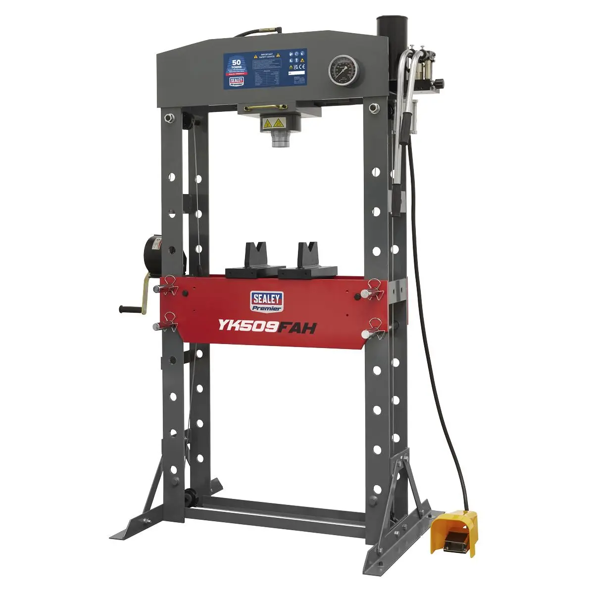 Sealey Premier Premier Air/Hydraulic Floor Type Press with Foot Pedal 50 Tonne - Image 6