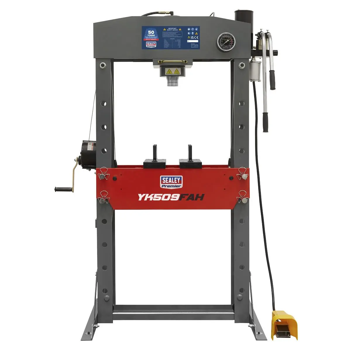 Sealey Premier Premier Air/Hydraulic Floor Type Press with Foot Pedal 50 Tonne - Image 7