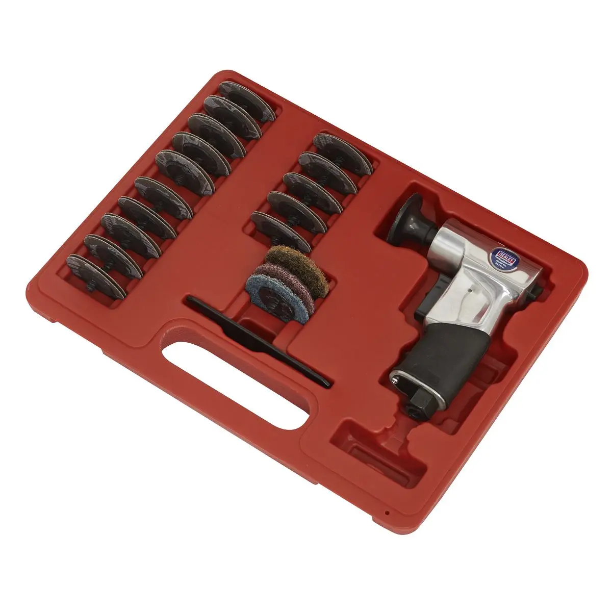 Sealey Premier Air Mini Sander Kit 50mm 35pc - Image 3