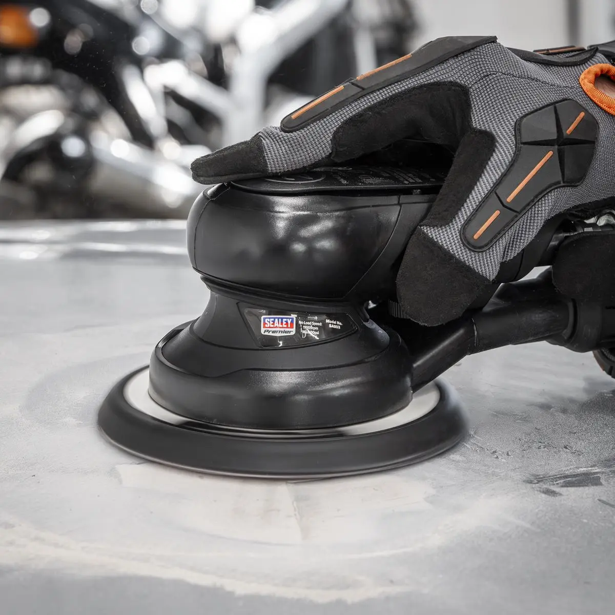 Sealey Premier Air Palm Orbital Sander 6" Ø150mm Dust-Free - Image 10