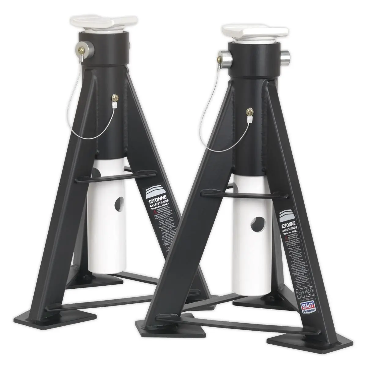 Sealey Premier Premier Axle Stands (Pair) 12 Tonne Capacity per Stand High Level - Image 4