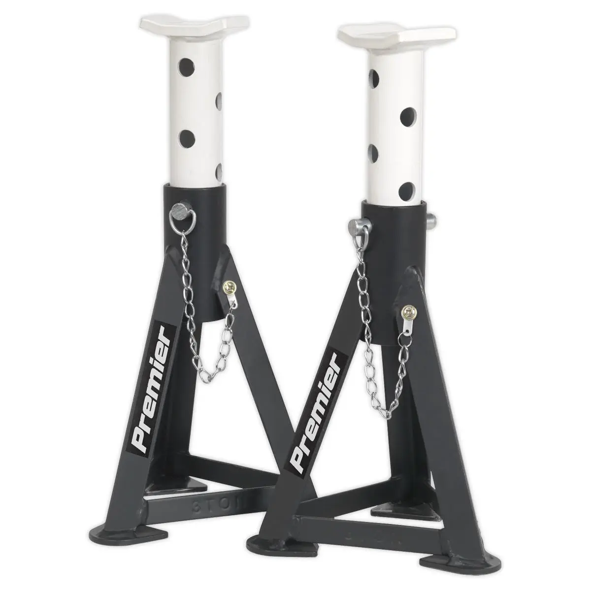 Sealey Premier Premier Axle Stands (Pair) 3 Tonne Capacity per Stand - White - Image 4