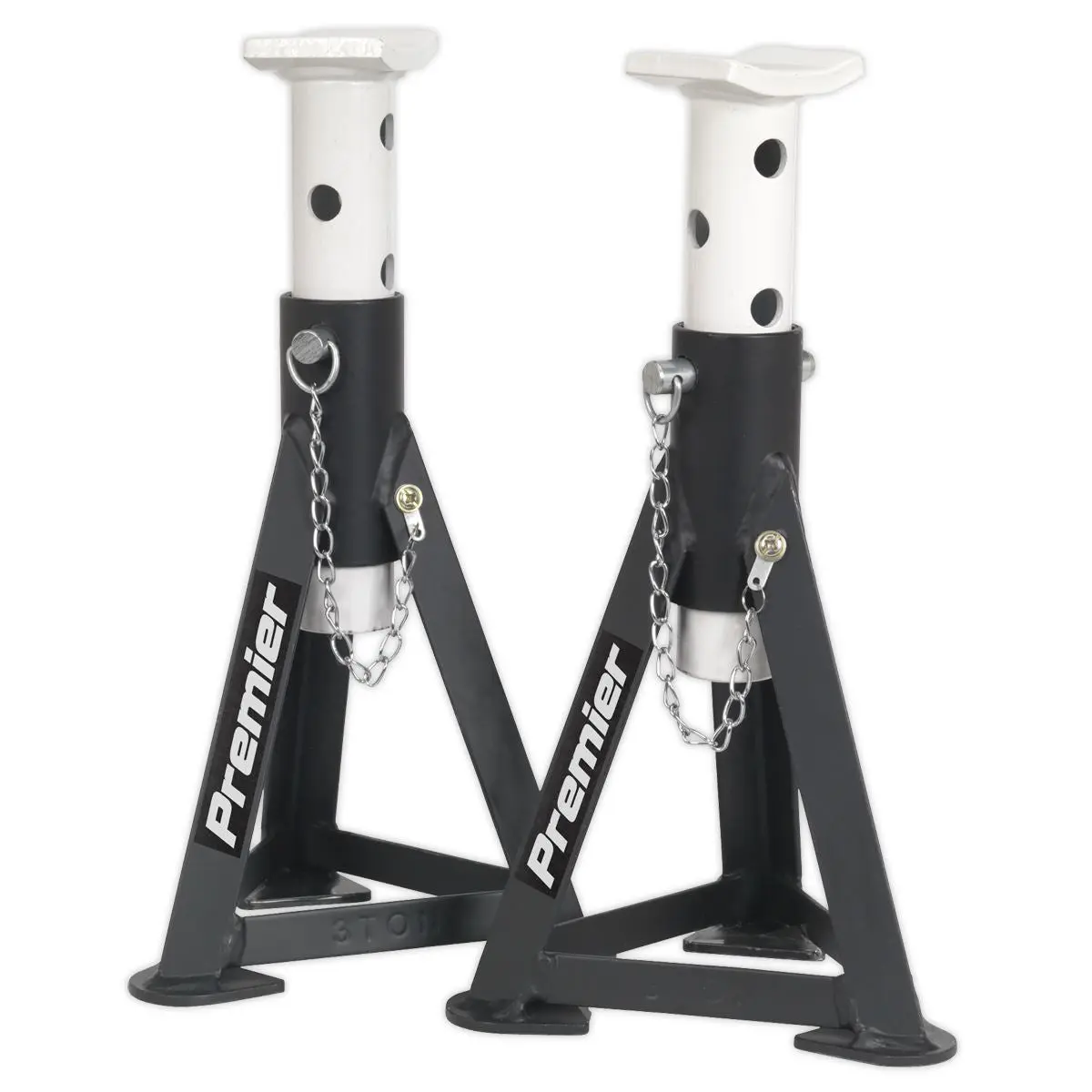 Sealey Premier Premier Axle Stands (Pair) 3 Tonne Capacity per Stand - White - Image 6