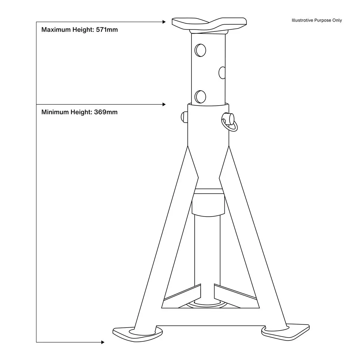 Sealey Premier Premier Axle Stands (Pair) 6 Tonne Capacity per Stand - Red - Image 3