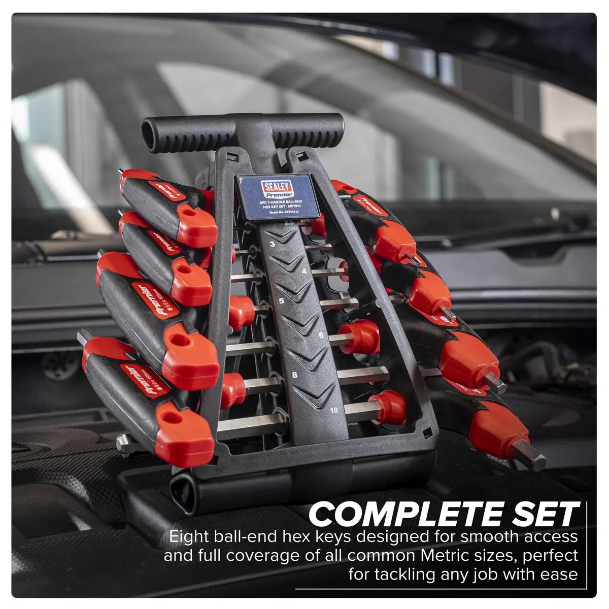 Sealey Premier T-Handle Ball-End Hex Key Set 8pc - Image 6