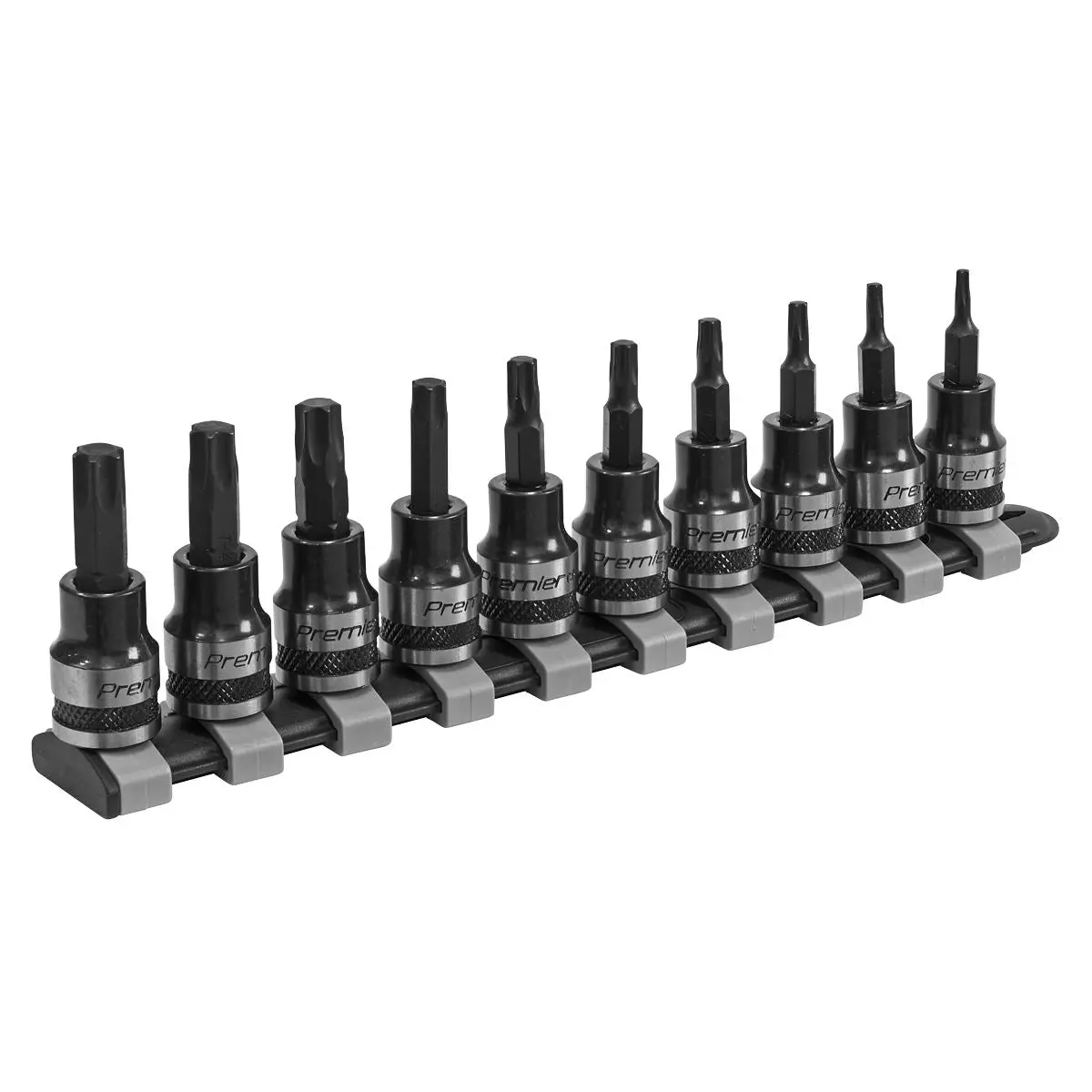 Sealey Premier Black 10 Piece 3/8" Square Drive Trx-Star Socket Bit Set T10-T50