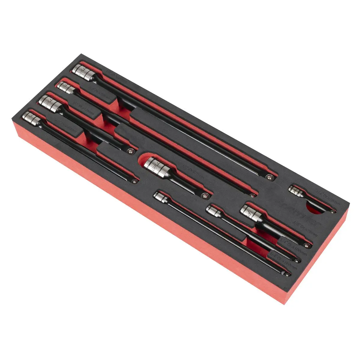 Sealey Premier Black Premier Black Wobble/Rigid Extension Bar Set 1/4", 3/8" & 1/2"Sq Drive 9pc - Premier Black - Image 3