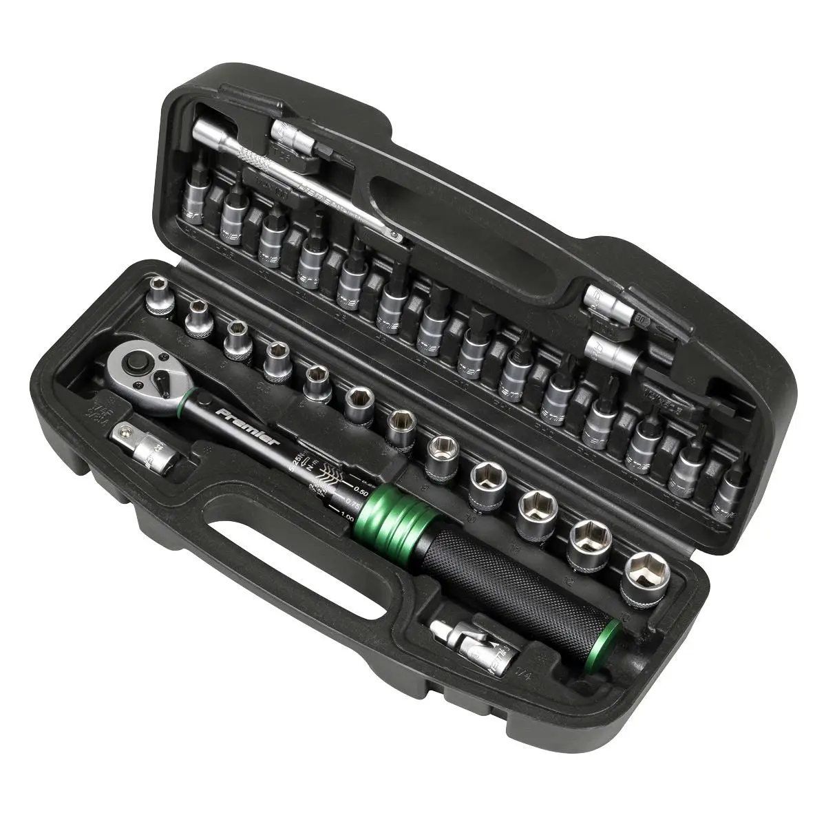 Sealey Premier Black Torque Wrench Set 1/4"Sq Drive 5-25Nm 33pc - Image 6