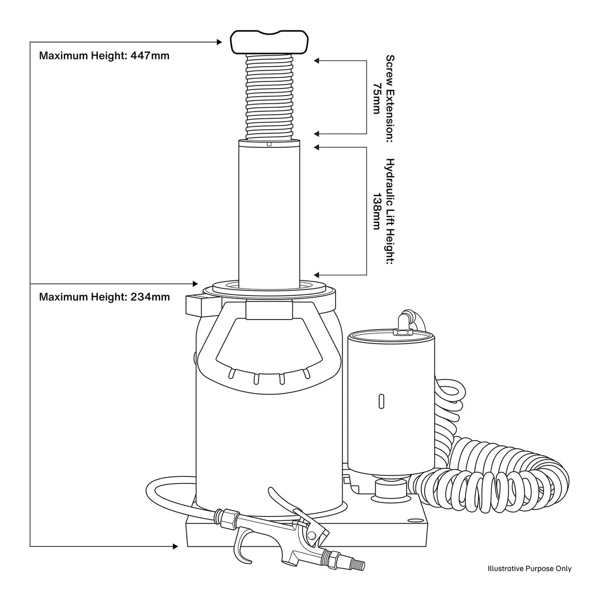 Sealey Premier Premier Manual/Air Hydraulic Bottle Jack 20 Tonne - Image 4