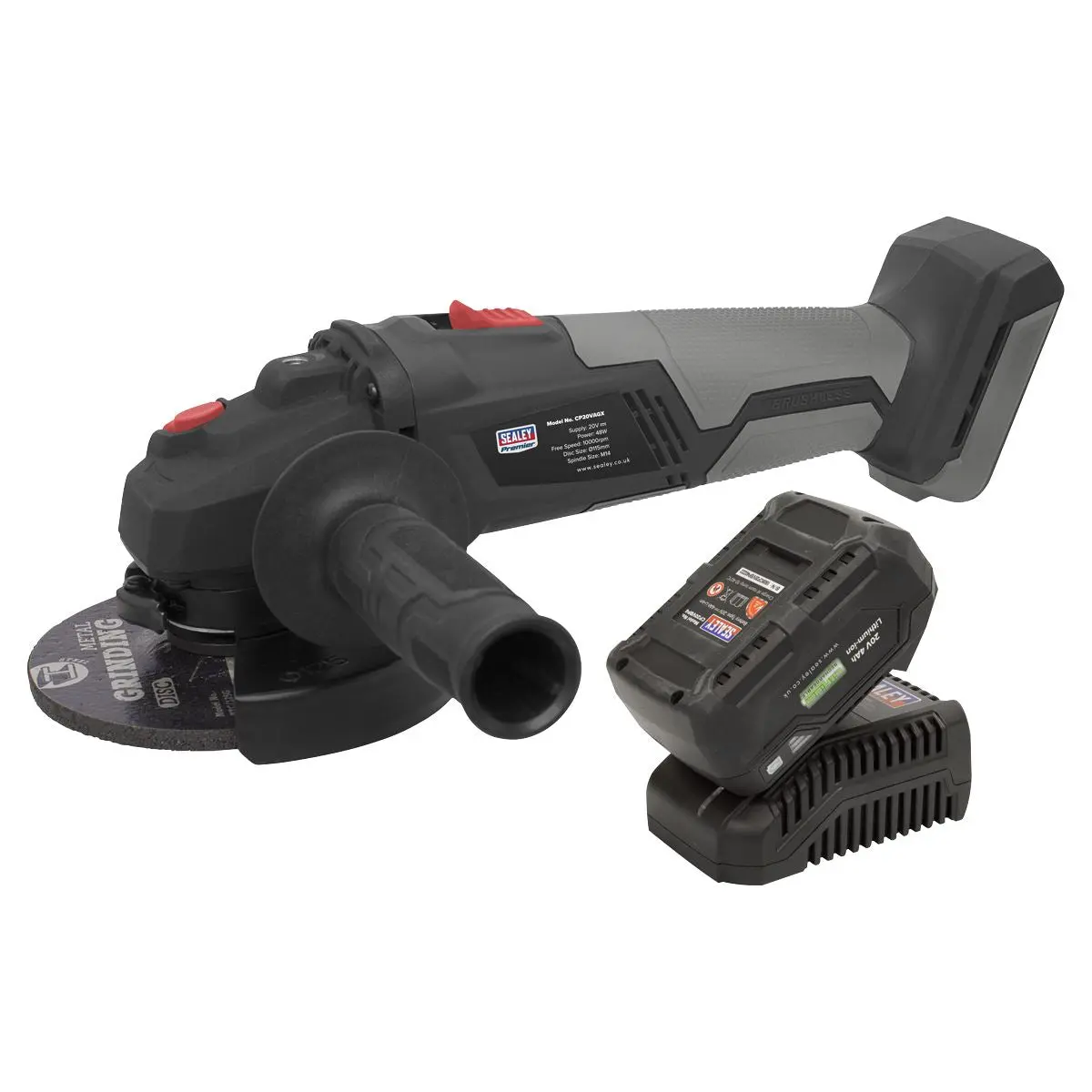Sealey Premier Brushless Angle Grinder Kit Ø115mm 20V 4Ah SV20 Series - Image 4
