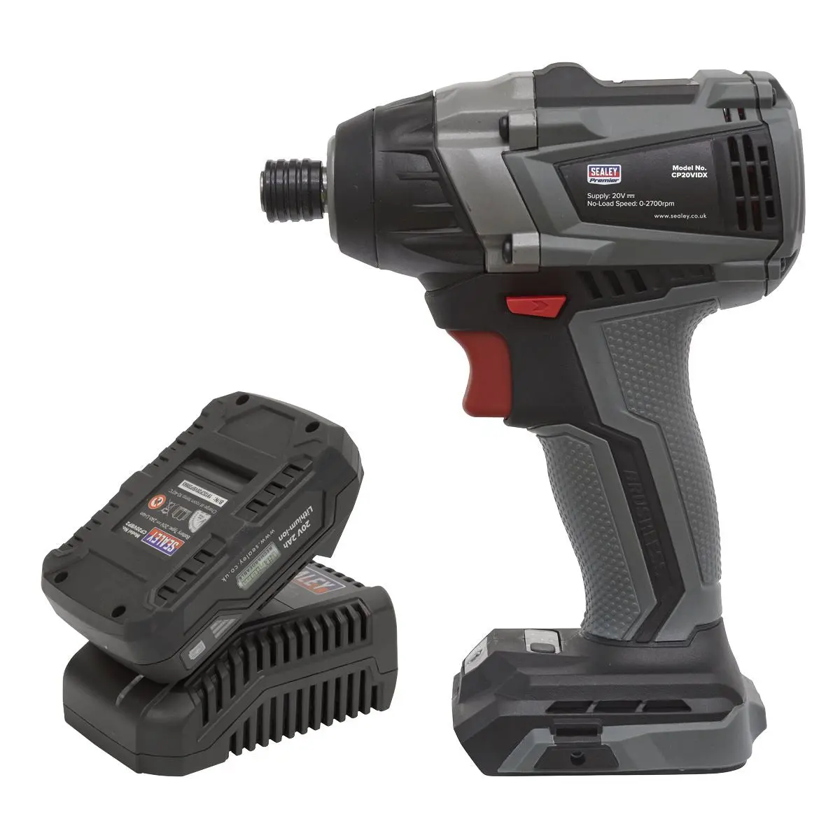 Sealey Premier Brushless Impact Driver Kit 1/4" Hex 20V 2Ah SV20 Series - Image 3