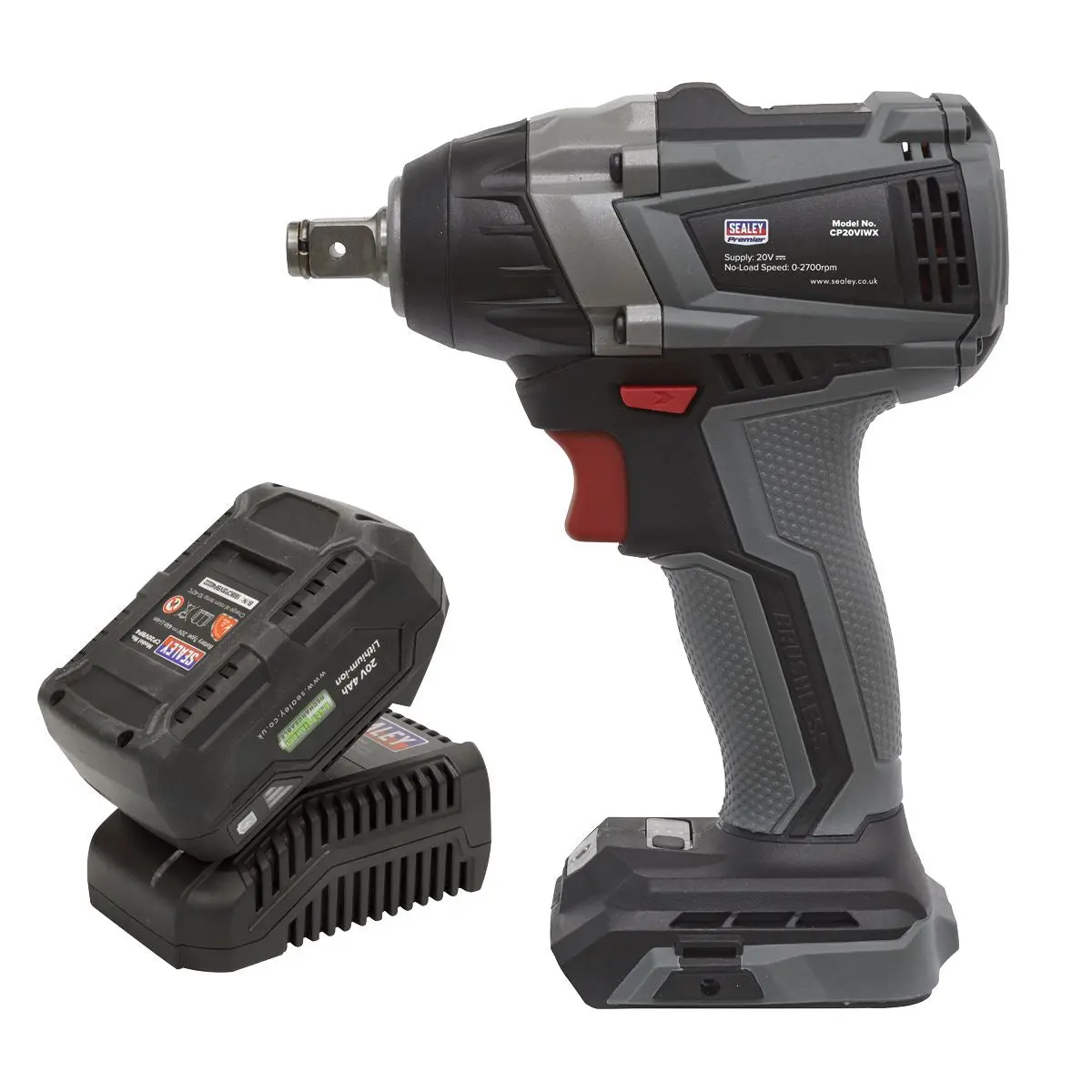 Sealey Premier Brushless Impact Wrench Kit 1/2"Sq Drive 20V SV20 Series 350Nm 4Ah - Image 4