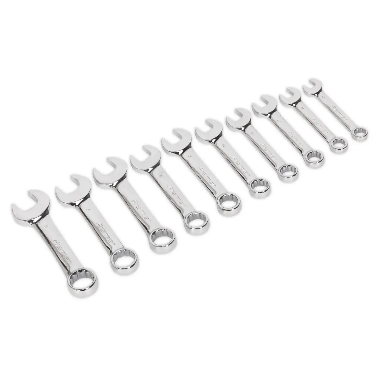 Sealey Premier Combination Spanner Set 10pc Stubby Metric