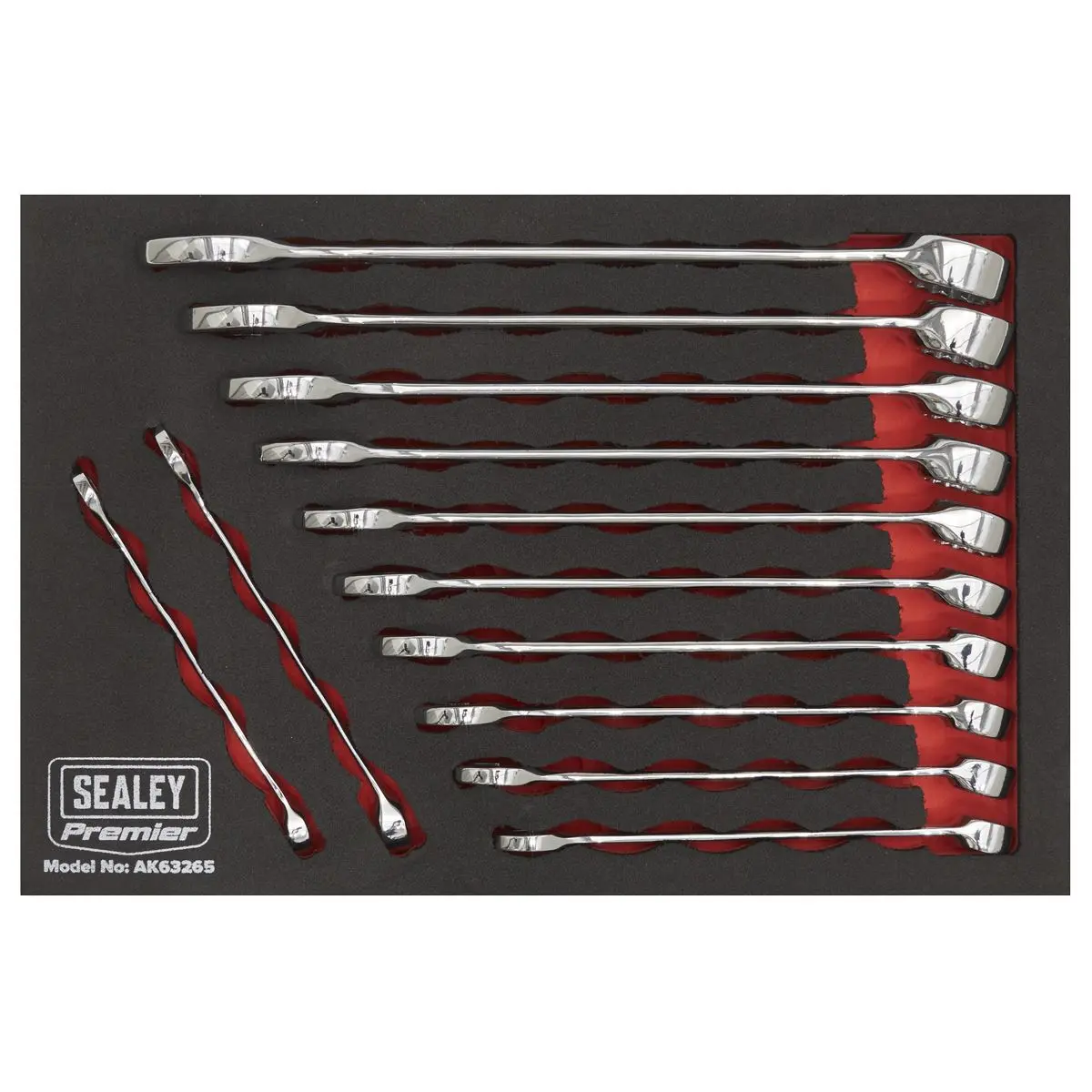 Sealey Combination Spanner Set Metric Premier Hand Tool Wrench Garage Open End - Image 7