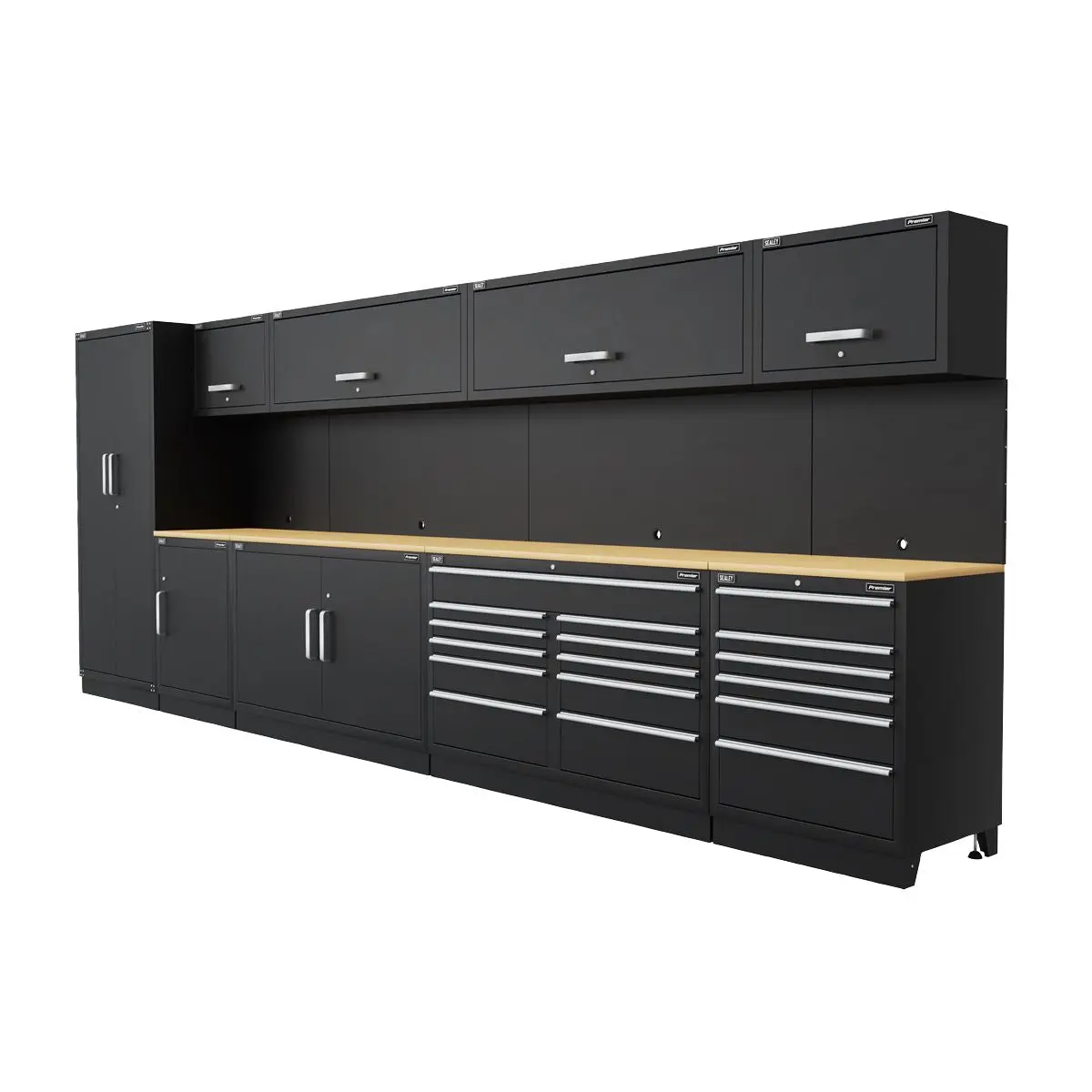 Sealey Premier Premier 5.6m Storage System - Oak Worktop - Image 19