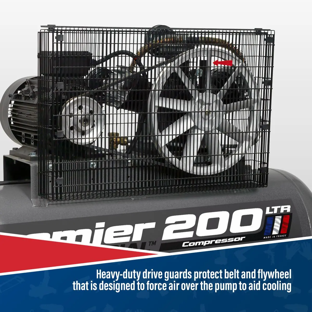 Sealey Premier 200L Belt Drive Air Compressor 5.5hp 3ph - Image 6
