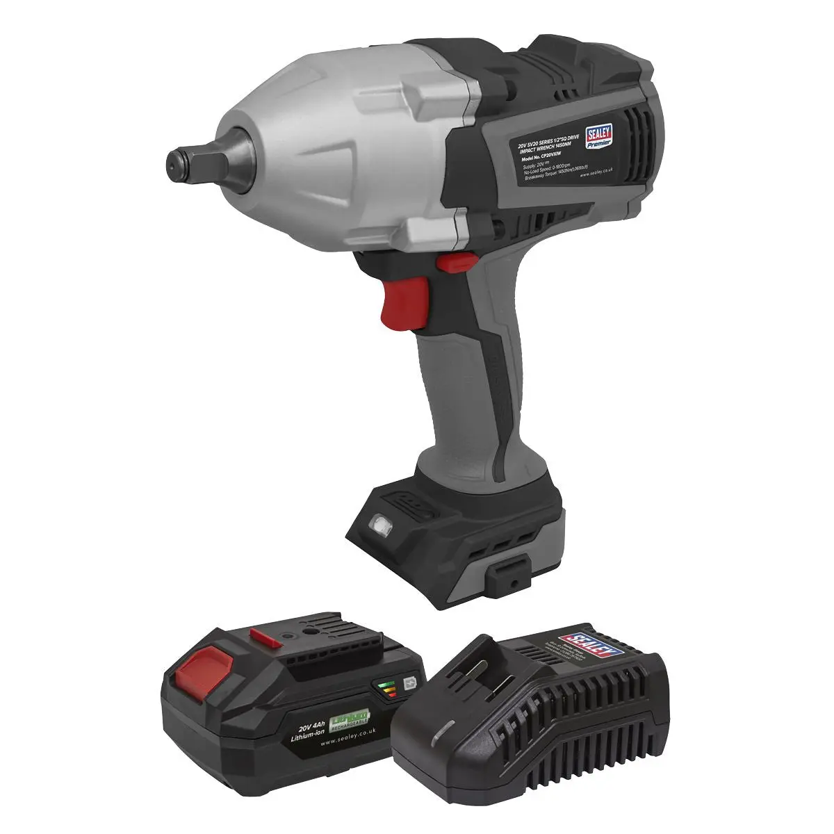 Sealey Premier Cordless Impact Wrench Kit 20V 4Ah SV20 Series - Image 5