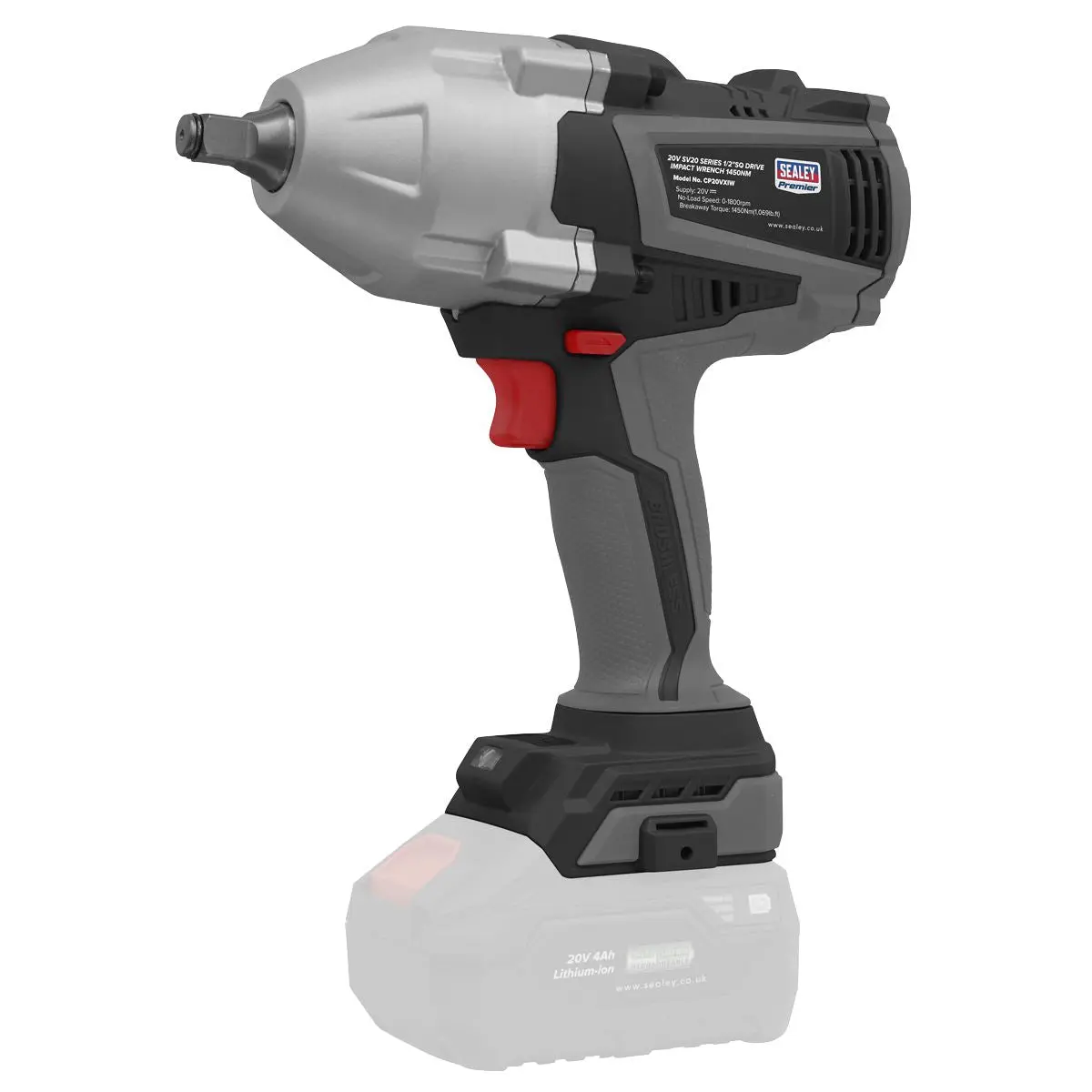 Sealey Premier Cordless Impact Wrench Kit 20V SV20 Series - 2 Batteries - Image 7