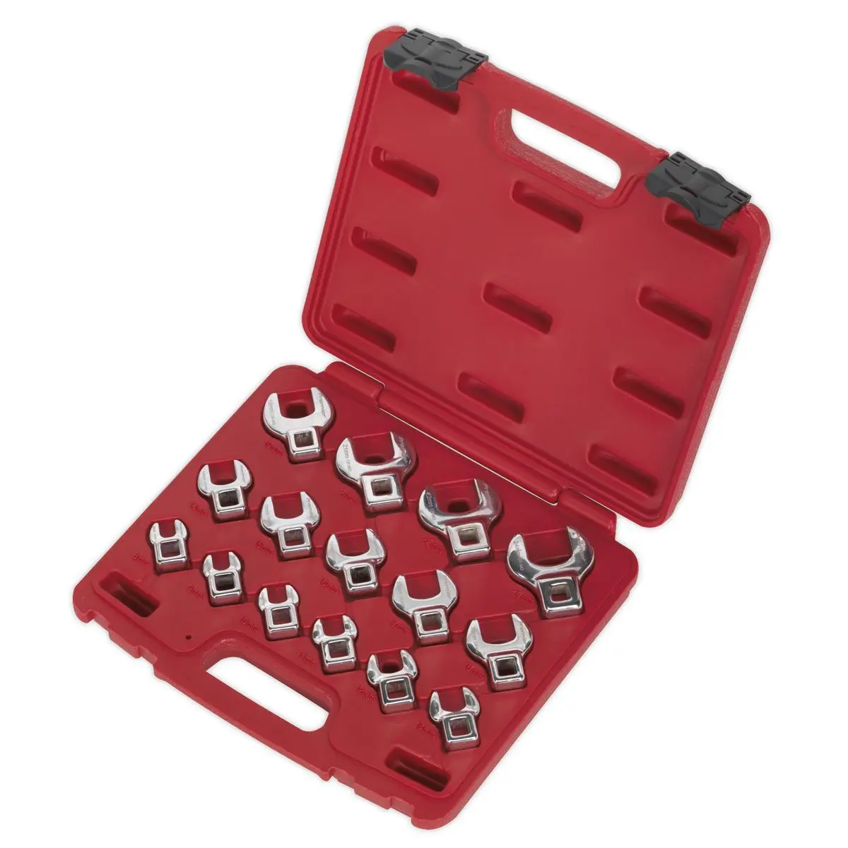Sealey Premier Crow's Foot Open-End Spanner Set 15pc 3/8"Sq Drive Metric - Image 2