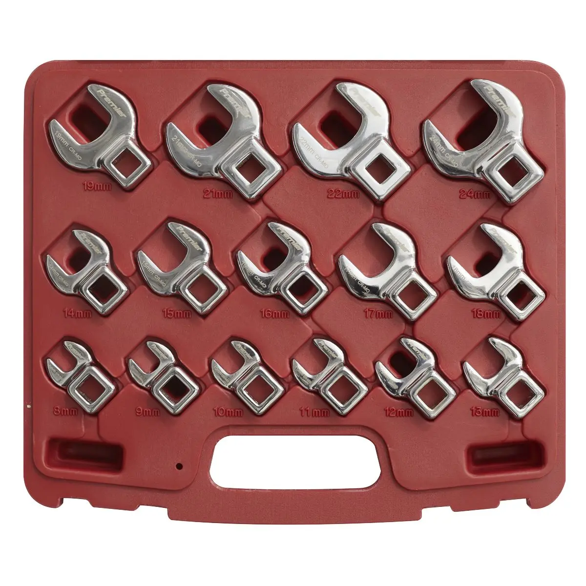 Sealey Premier Crow's Foot Open-End Spanner Set 15pc 3/8"Sq Drive Metric - Image 4
