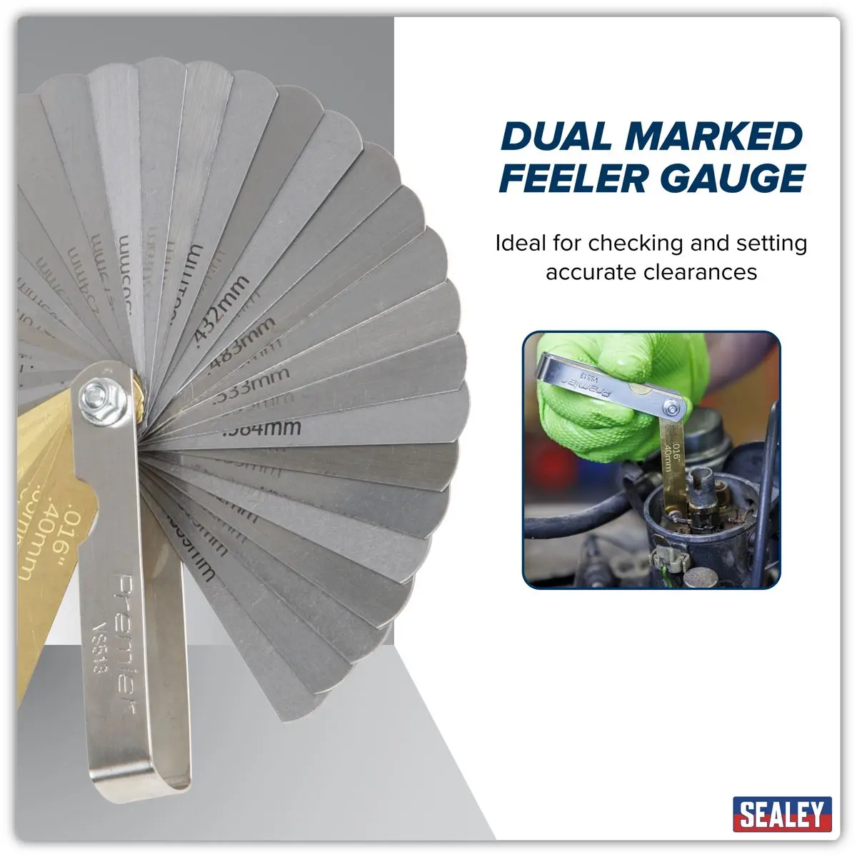Sealey Premier Combination Steel/Brass Dual Marked Feeler Gauge 36 Blade - Image 6