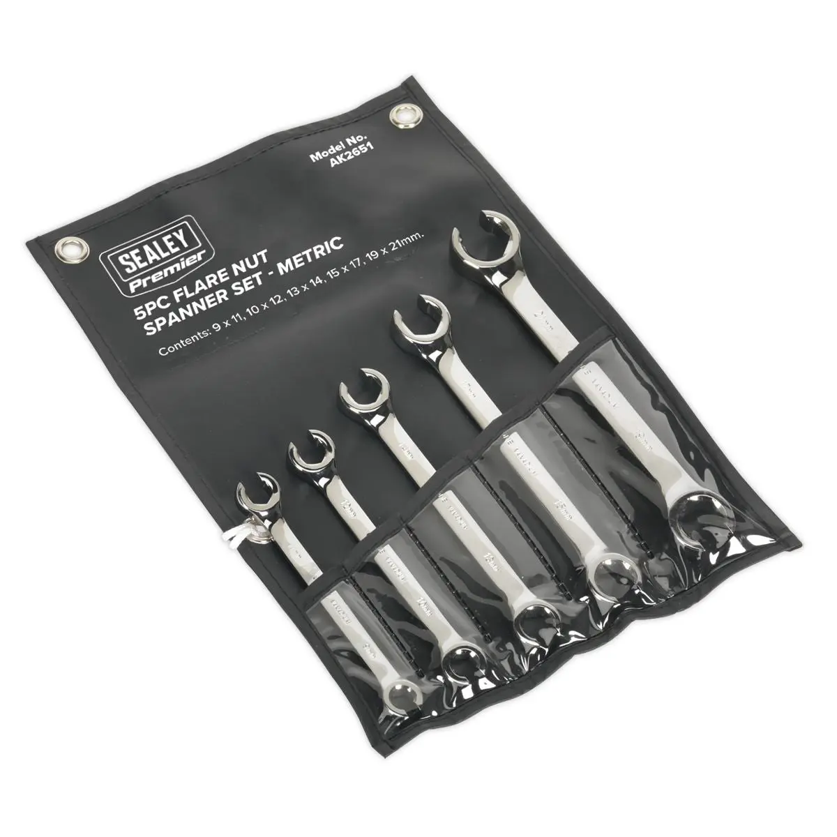 Sealey Premier Flare Nut Spanner Set 5pc Metric - Image 2