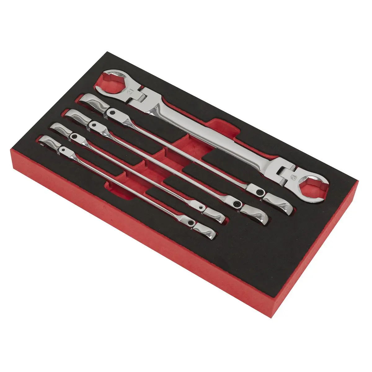 Sealey Premier Flexi-Head Flare Nut Spanner Set 5pc - Image 6