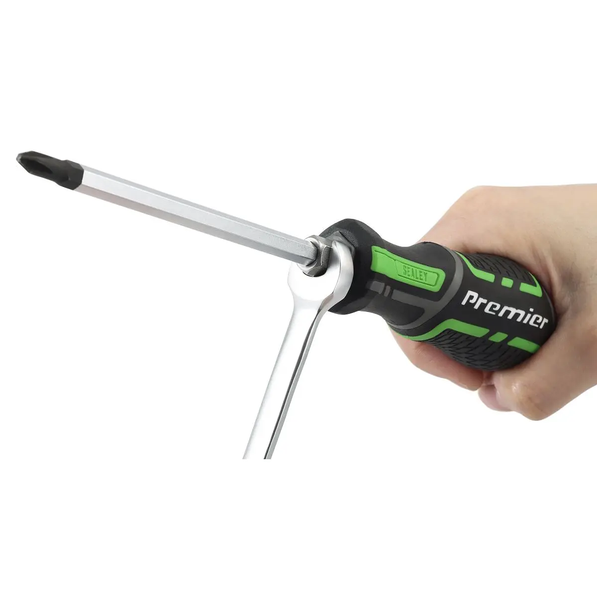 Sealey Premier Hammer-Thru Screwdriver Set Hi-Vis Green 6pc - Image 3