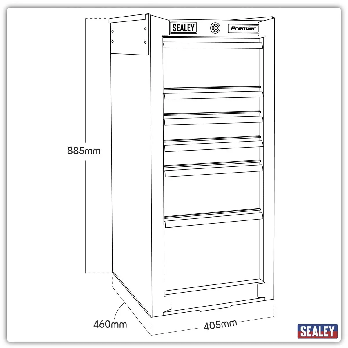 Sealey Premier Hang-On Chest 6 Drawer Heavy-Duty - Image 2
