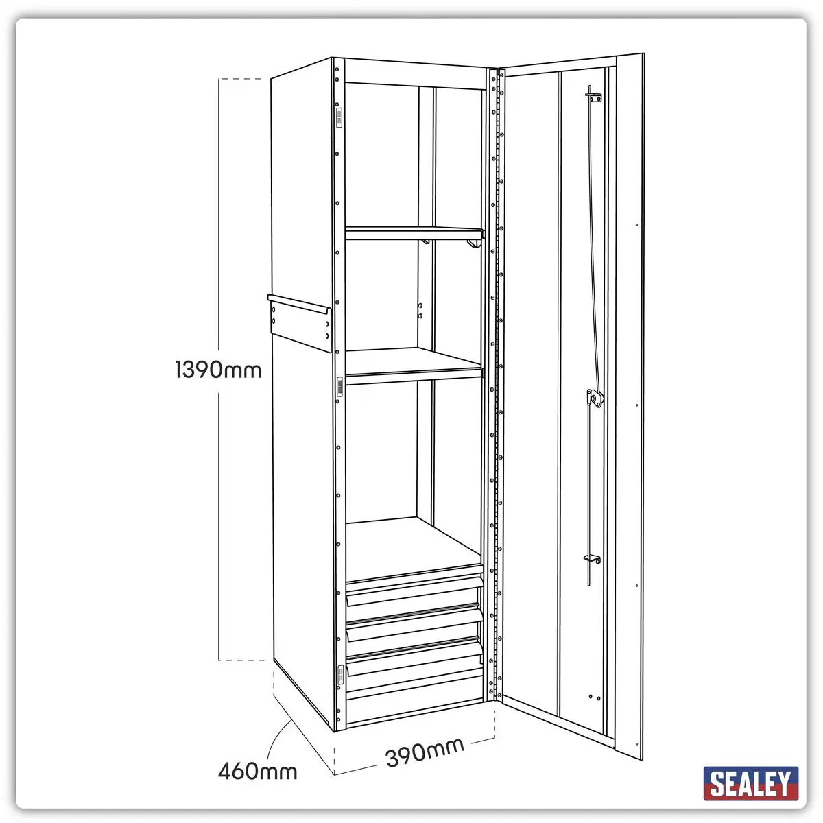 Sealey Premier Hang-On Locker 3 Drawer Heavy-Duty - Image 2