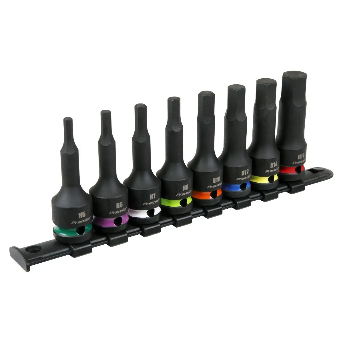 Sealey Premier Hex Impact Socket Bit Set 8pc 1/2"Sq Drive - Image 2