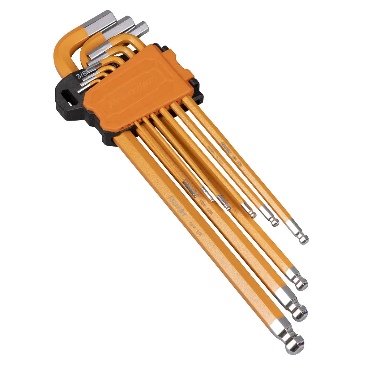 Sealey Premier Hex Key Set Extra-Long Ball-End 9pc - Imperial