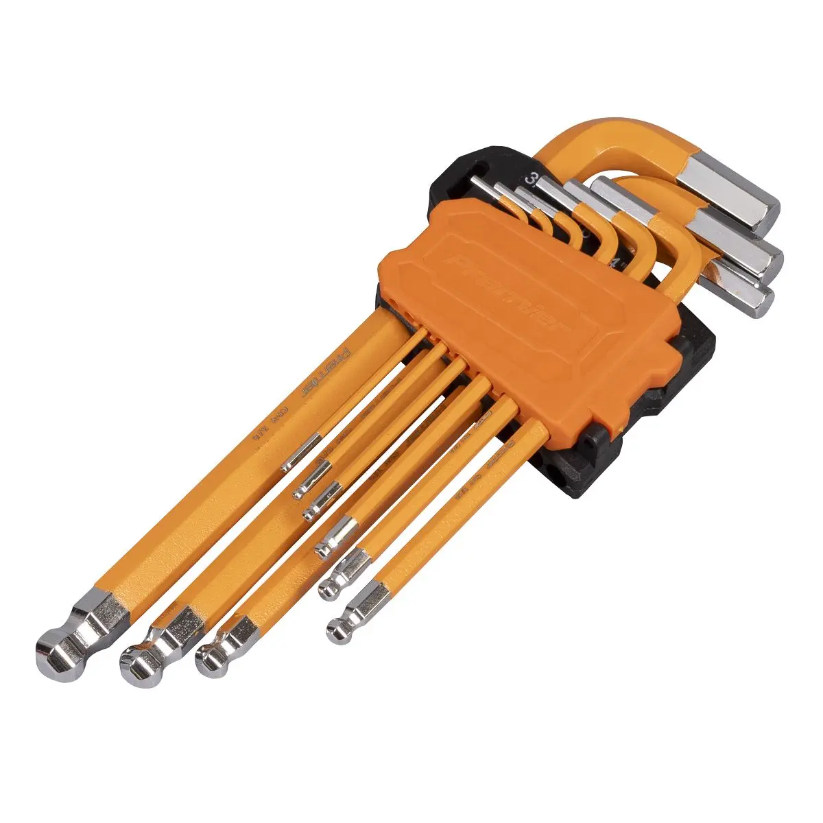 Sealey Premier Hex Key Set Long Ball-End 9pc - Imperial - Image 2
