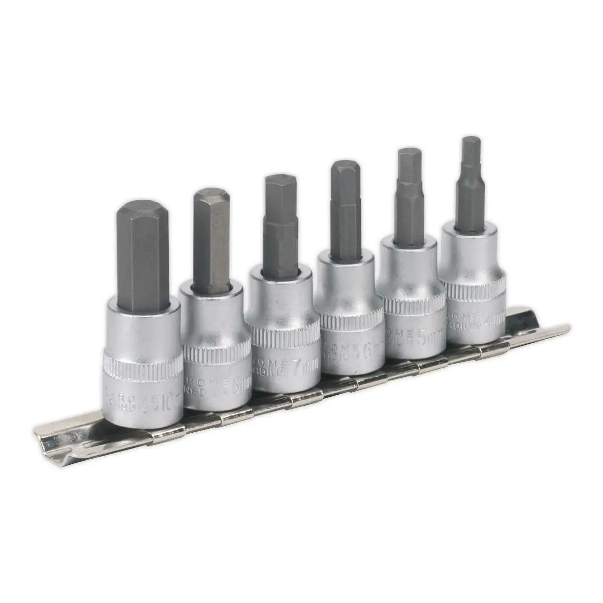 Sealey Premier Hex Key Socket Bit Set 6pc 3/8"Sq Drive Metric