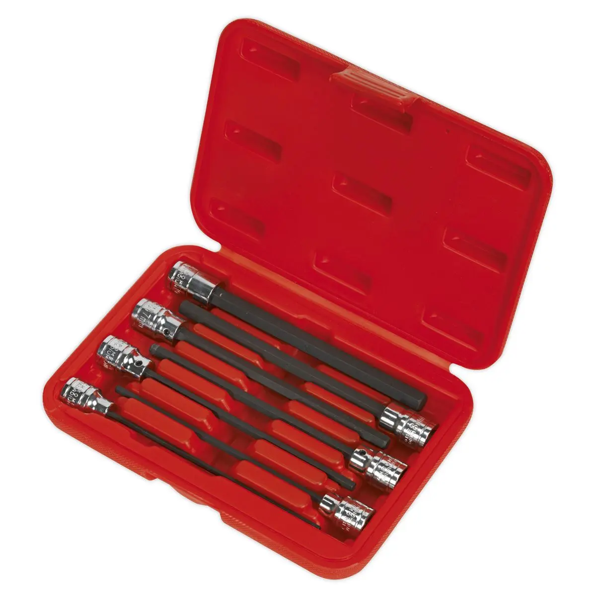 Sealey Premier Hex Socket Bit Set 7pc 3/8"Sq Drive 150mm Metric - Image 4