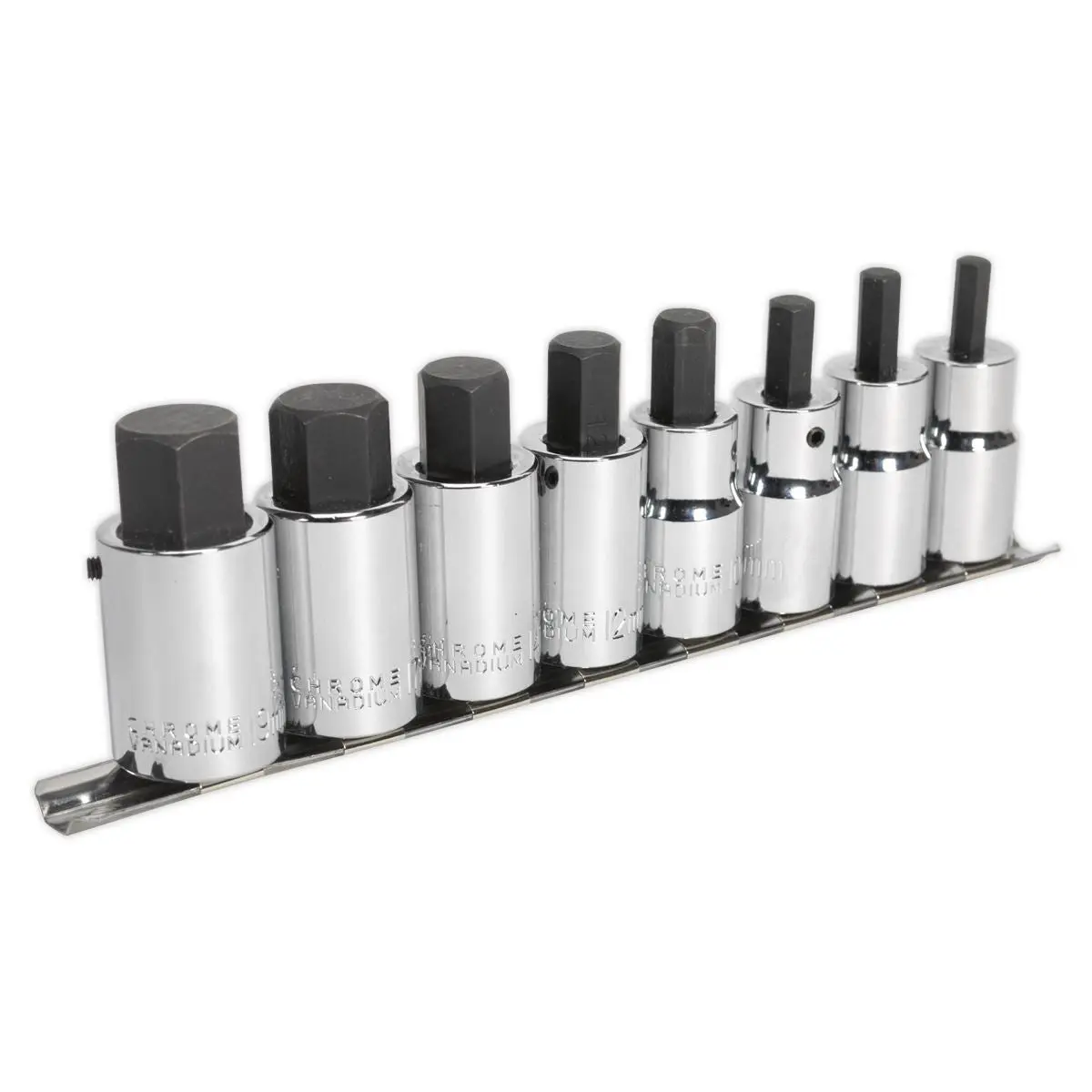 Sealey Premier Hex Socket Bit Set 8pc 1/2"Sq Drive Metric