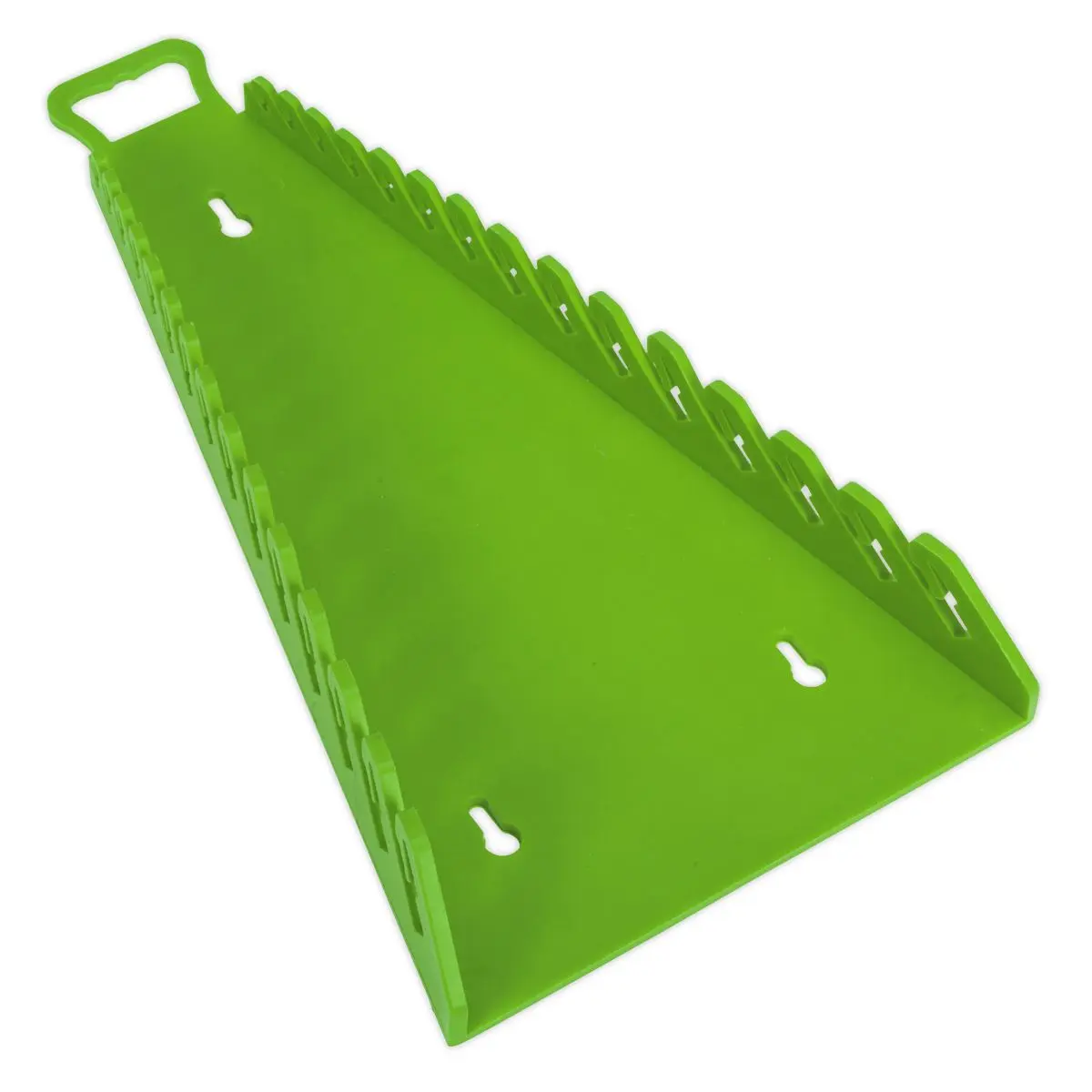 Sealey Premier High Visibility Green Reverse Spanner Rack 15 Capacity Hanging Toolbox - Image 3