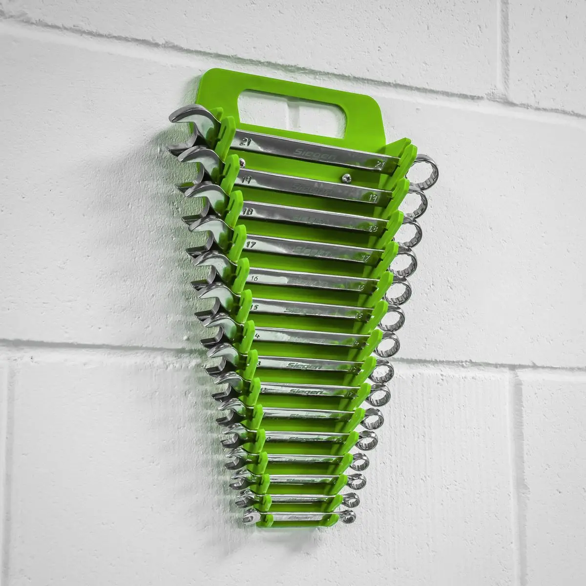 Sealey Premier High Visibility Green Spanner Rack 15 Capacity Hanging Toolbox - Image 2
