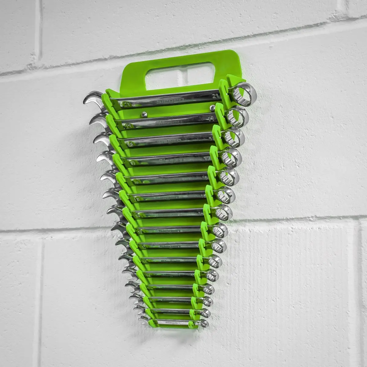 Sealey Premier High Visibility Green Spanner Rack 15 Capacity Hanging Toolbox - Image 7