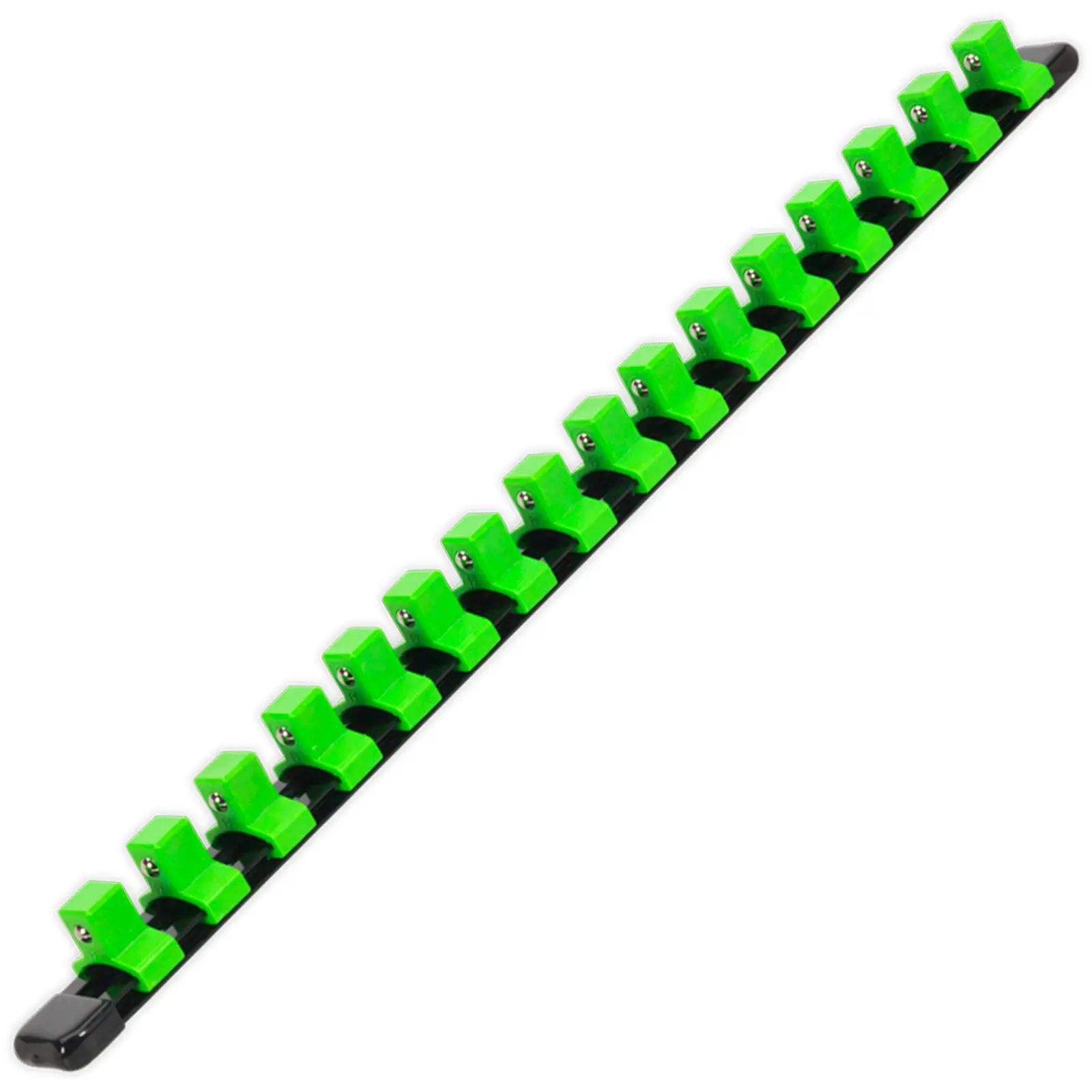 Sealey Premier High Visibilty Green Socket Retaining Rail With 16 Clips - Image 3