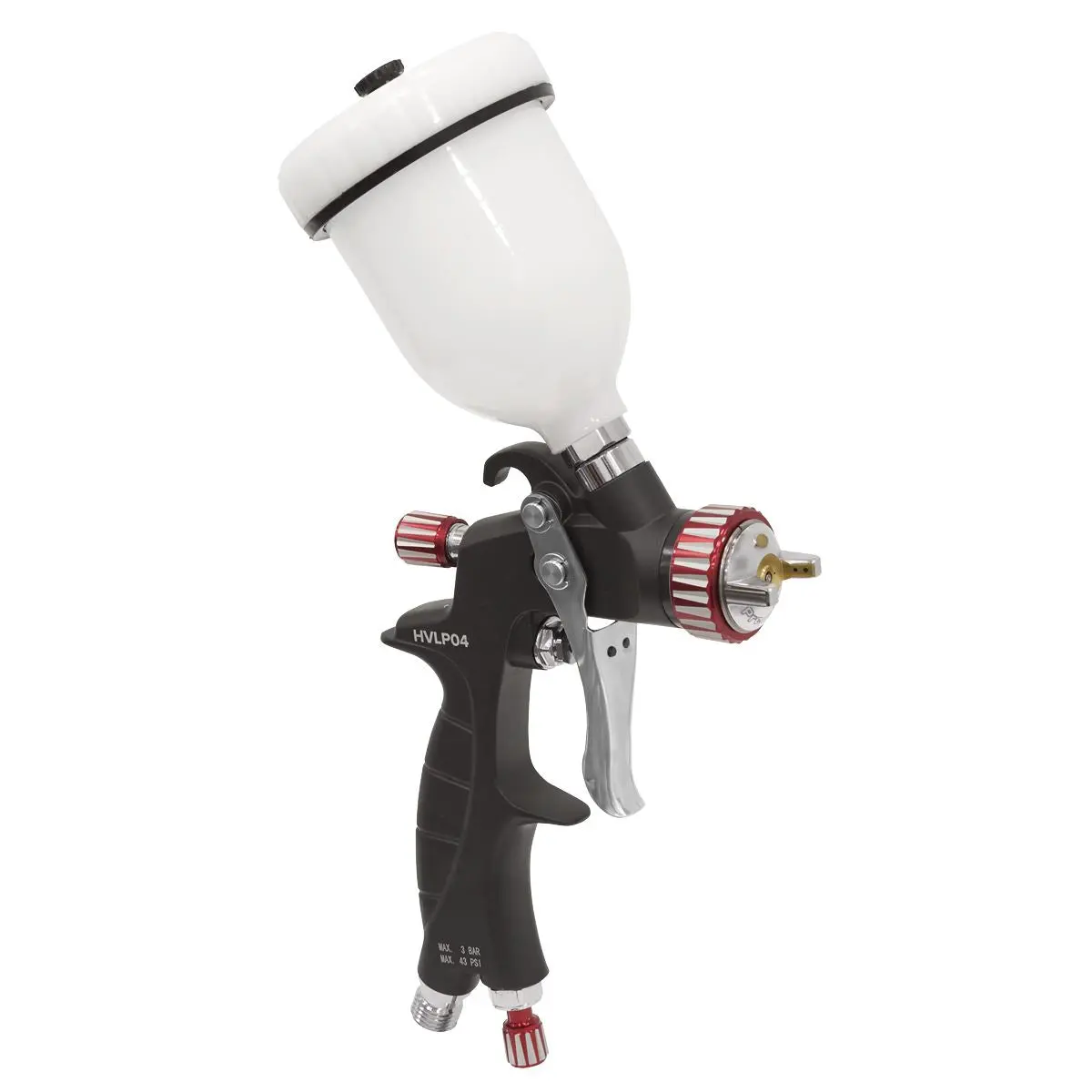 Sealey Premier HVLP Gravity Feed Touch Up Spray Gun 1mm Nozzle Set Up - Image 2