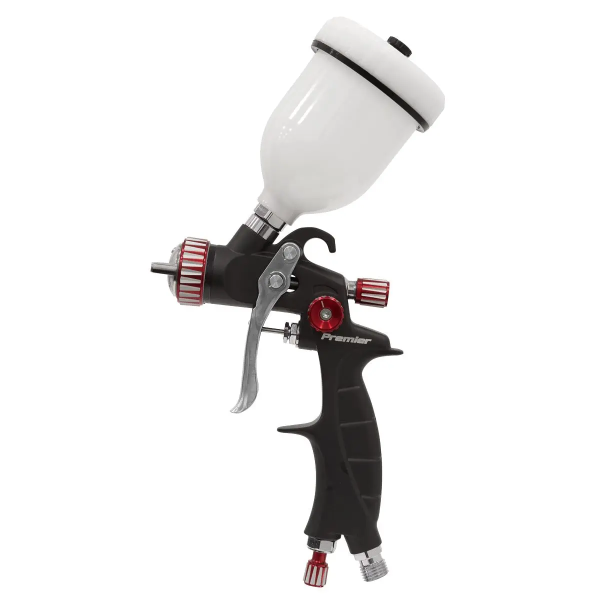 Sealey Premier HVLP Gravity Feed Touch Up Spray Gun 1mm Nozzle Set Up - Image 3