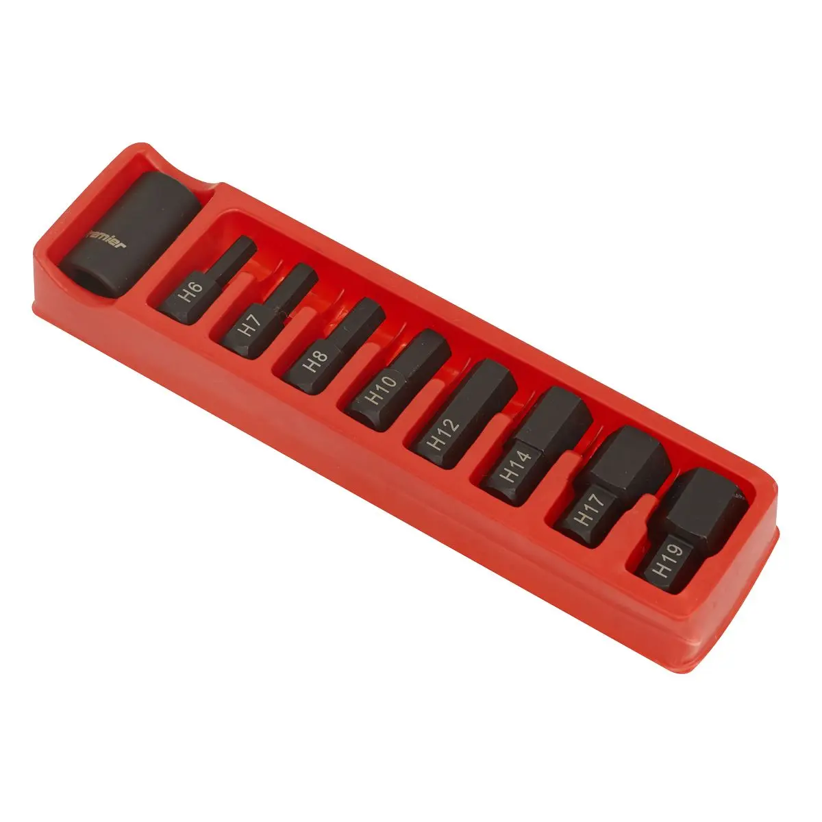 Sealey Premier Impact Hex Bit & Holder Set 9pc 1/2"Sq Drive - Image 2