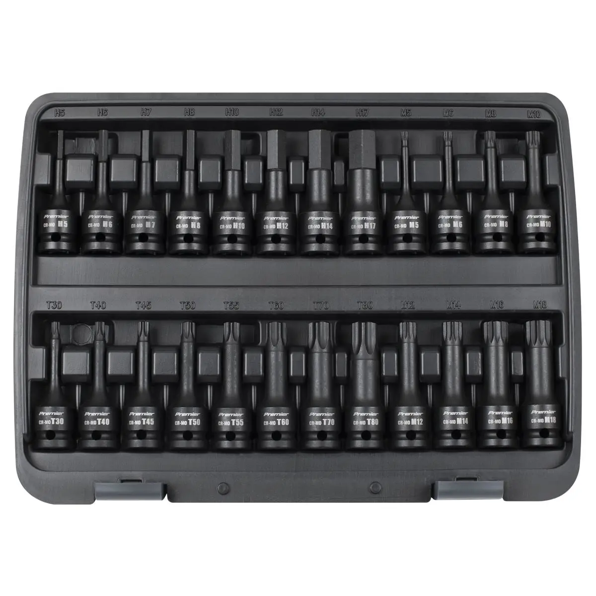 Sealey Premier Hex/TRX-Star*/Spline Impact Socket Bit Set 1/2"Sq Drive 24pc - Image 3