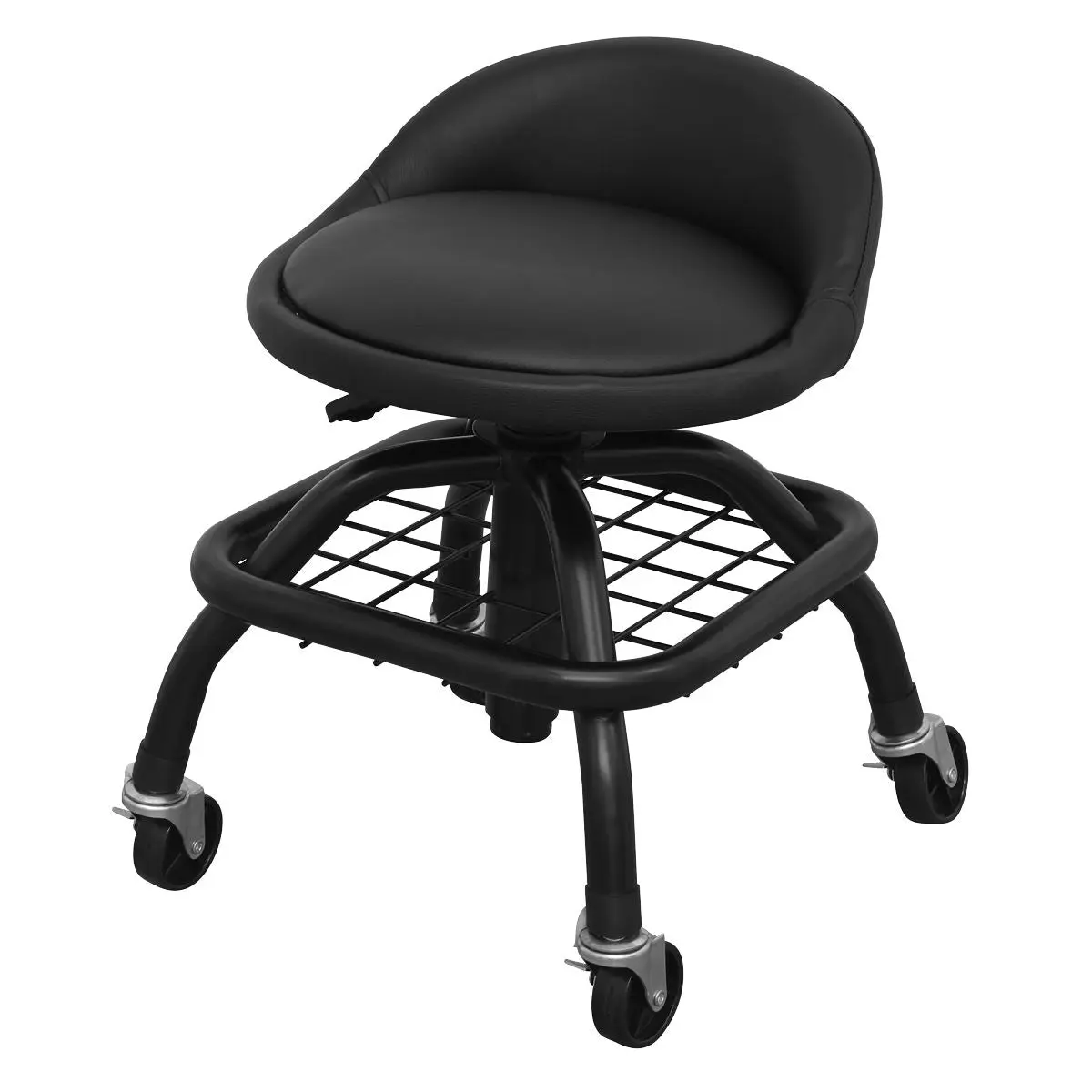 Sealey Premier Industrial Premier Industrial Pneumatic Creeper Stool with Adjustable Height Swivel Seat & Back Rest - Image 2