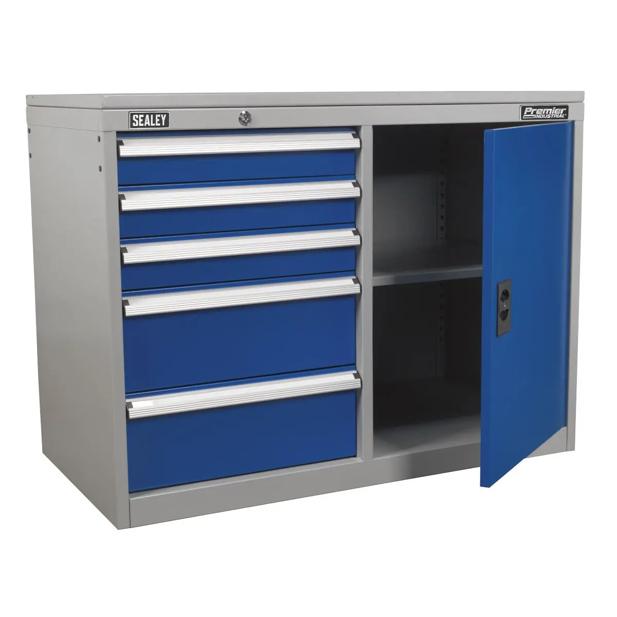 Sealey Premier Industrial Industrial Cabinet/Workstation 5 Drawer & 1 Shelf Locker - Image 10