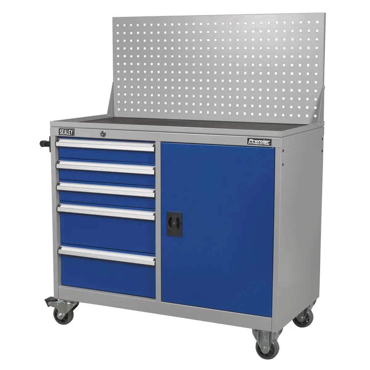 Sealey Premier Industrial Industrial Mobile Workstation 5 Drawer & 1 Shelf Locker - Image 5