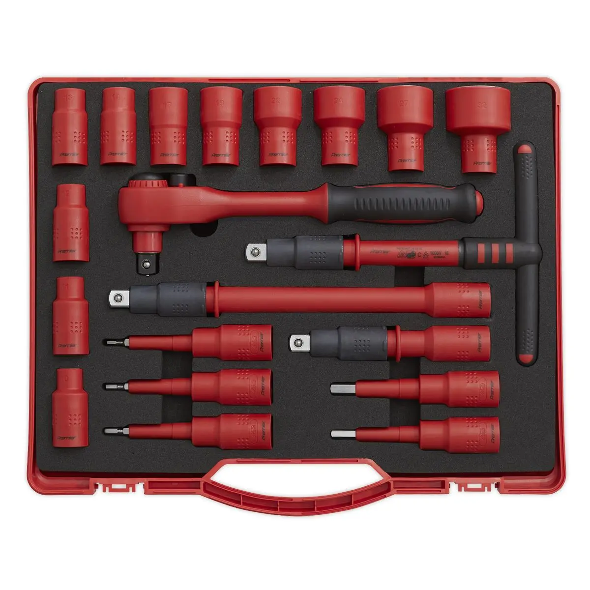 Sealey Premier Insulated Socket Set 20pc 1/2"Sq Drive WallDrive® VDE Approved - Image 3